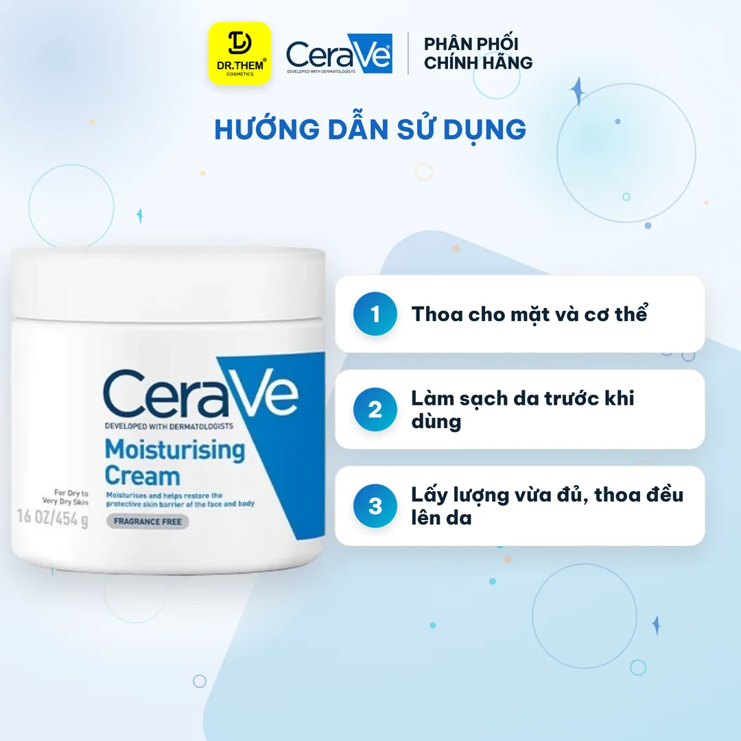 Kem Dưỡng Ẩm Cerave Dành Cho Da Khô Cerave Moisturizing Cream 454g 3