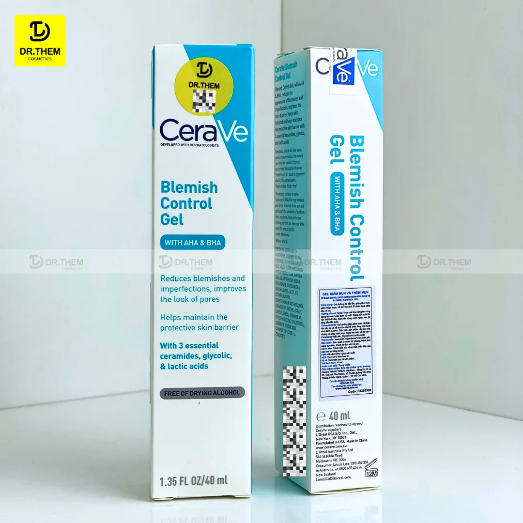 Gel Giảm Mụn CeraVe Blemish Control Gel AHA BHA Hỗ Trợ Mờ Thâm Se Khít Lỗ Chân Lông Cho Da Dầu Mụn 40ml 6
