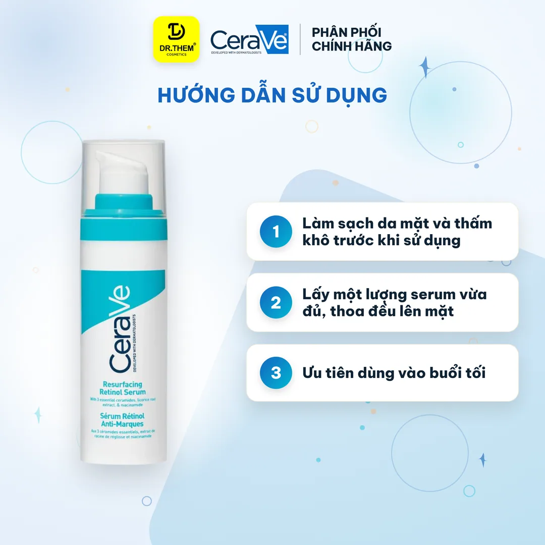 Serum CeraVe Resurfacing Retinol Serum Hỗ Trợ Mờ Thâm Mụn Cải Thiện Kết Cấu Da Se Lỗ Chân Lông 30ml 8