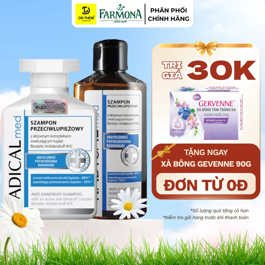 Dầu Gội Farmona Radical Med Anti Dandruff Shampoo Hỗ Trợ Giảm Gàu Làm Dịu Da Đầu 100ml 300ml