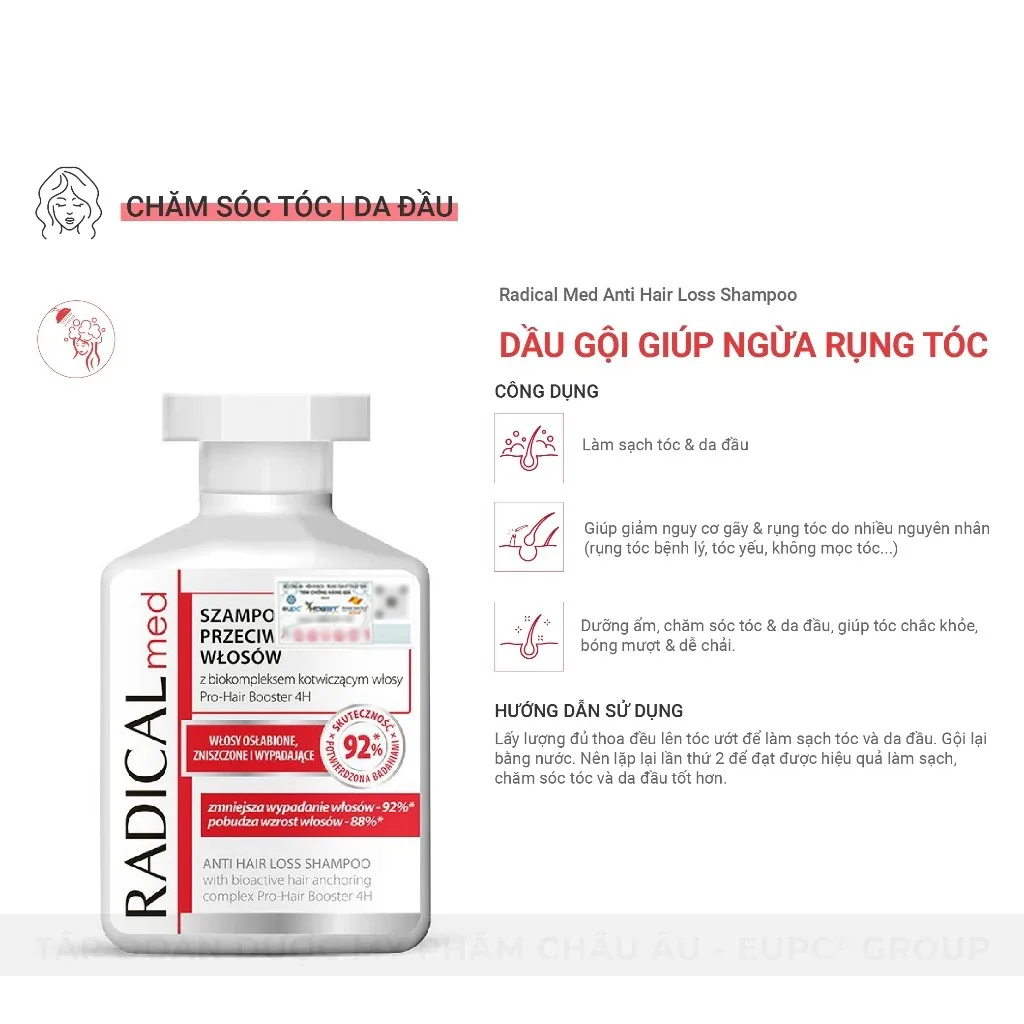 Dầu Gội Farmona Radical Med Anti Hair Loss Shampoo Hỗ Trợ Giảm Rụng Tóc Chắc Khỏe Tóc 100ml 300ml 5
