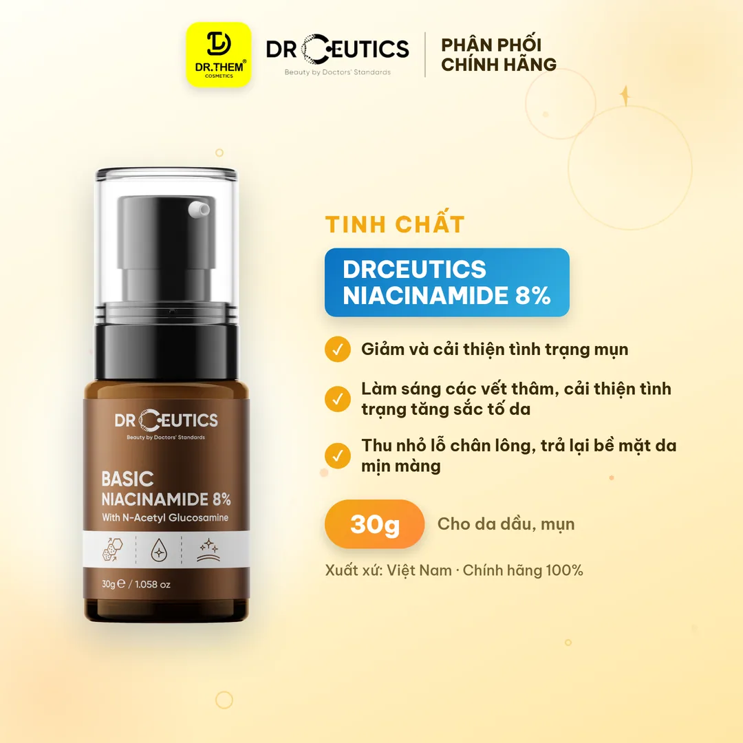 Tinh Chất DrCeutics Basic Niacinamide B3 8% 12% 20% Serum Hỗ Trợ Sáng Da Mờ Thâm Mụn Kiềm Dầu 30g/40g/100g 3