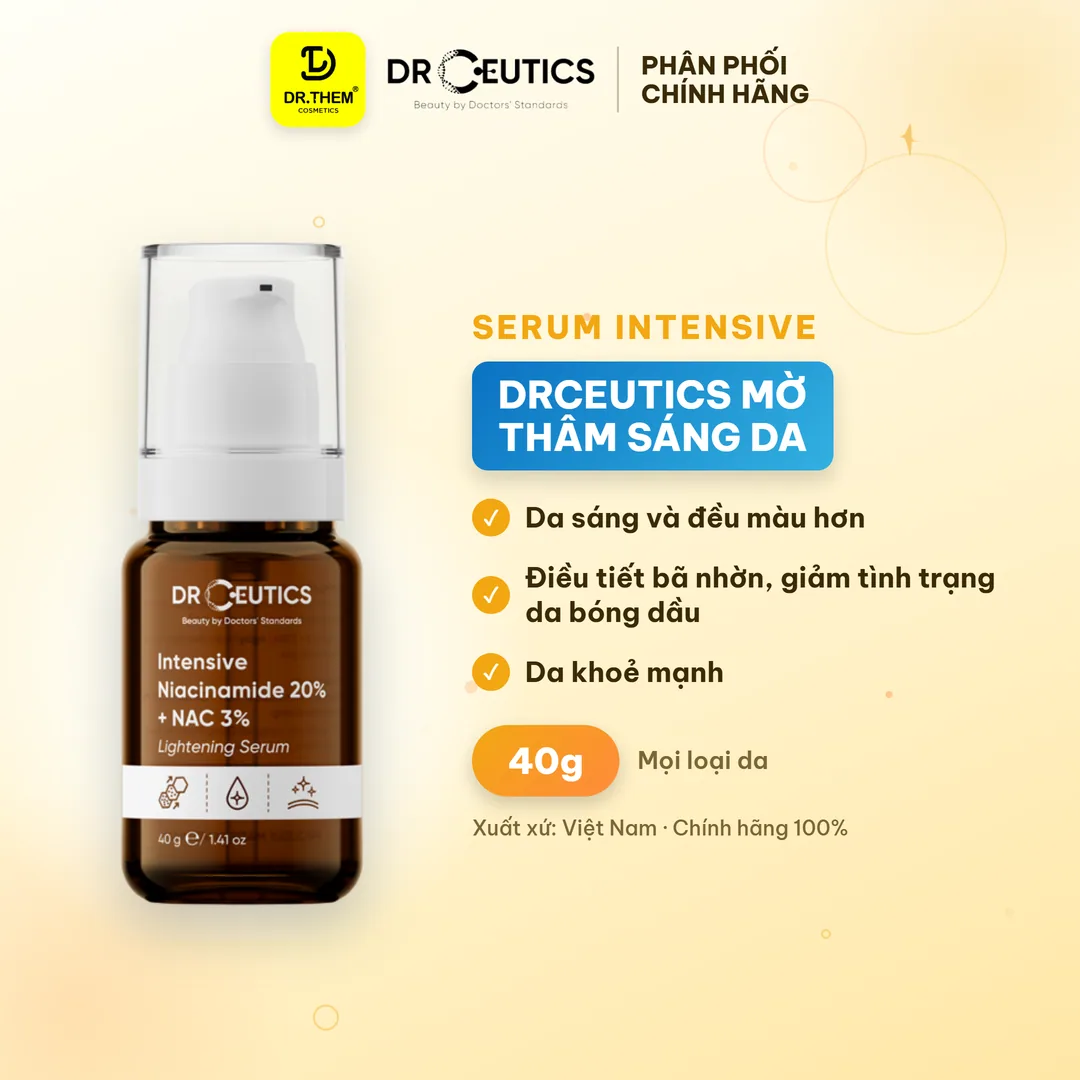 Serum Intensive Niacinamide 20% + NAC 3% DrCeutics Mờ Thâm Sáng Da 40g