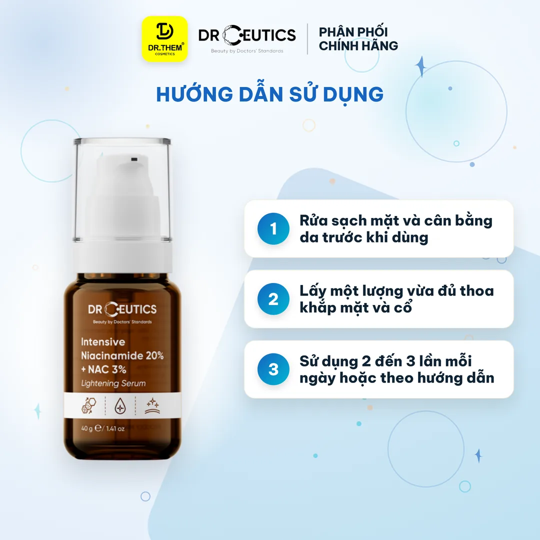 Serum Intensive Niacinamide 20% + NAC 3% DrCeutics Mờ Thâm Sáng Da 40g 3