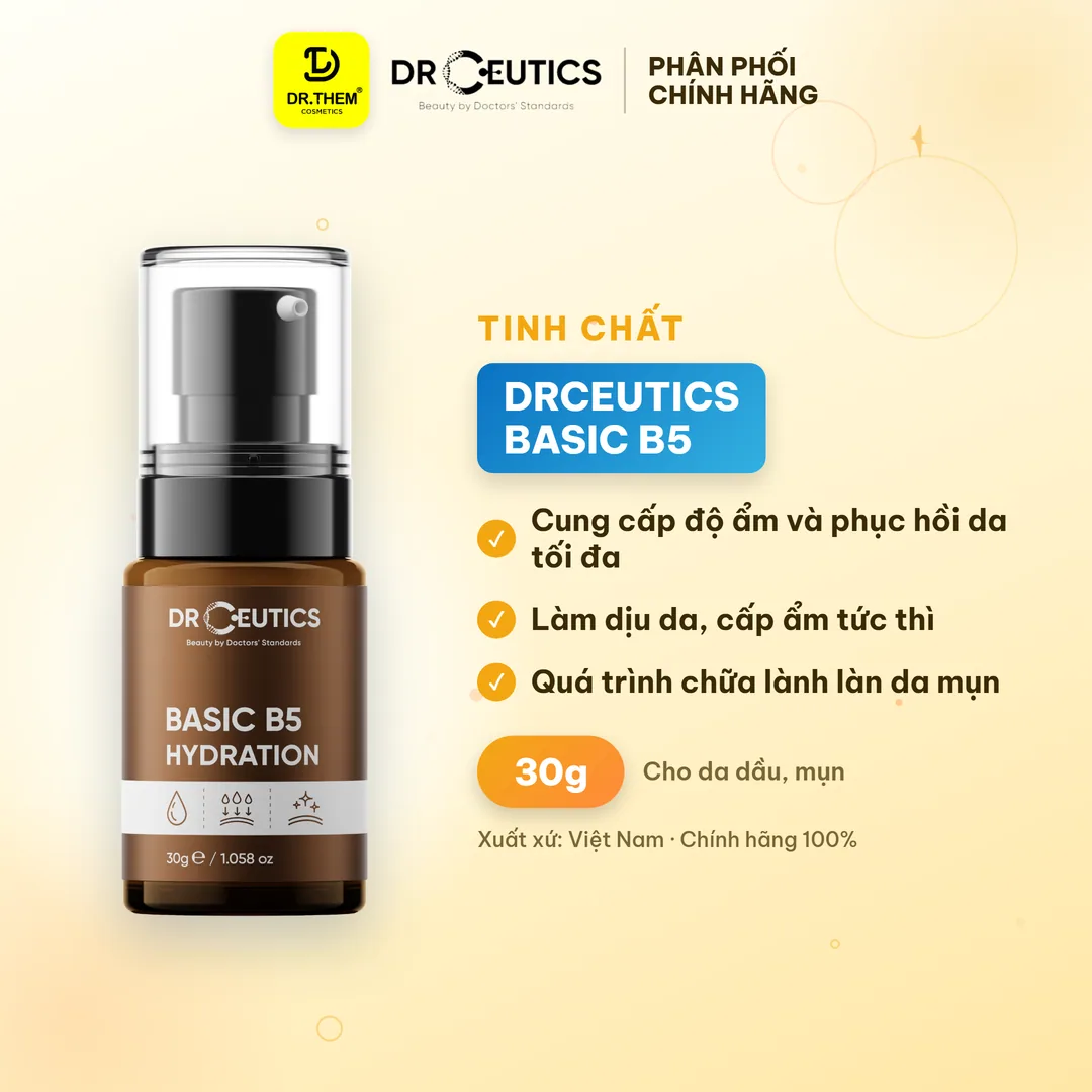 Tinh Chất DrCeutics Serum B5 Basic Và Dexpanthenol 10% Cấp Ẩm Hỗ Trợ Phục Hồi Làm Dịu Da Dầu Mụn 30g/40g/100g 6