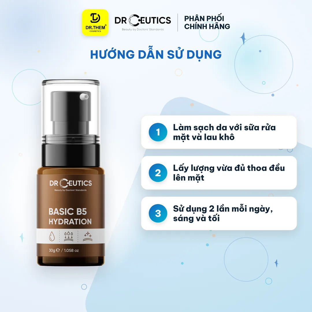 Tinh Chất B5 Basic Hydration 5% DrCeutics Cấp Ẩm Phục Hồi Cho Da Dầu Mụn 30g 3