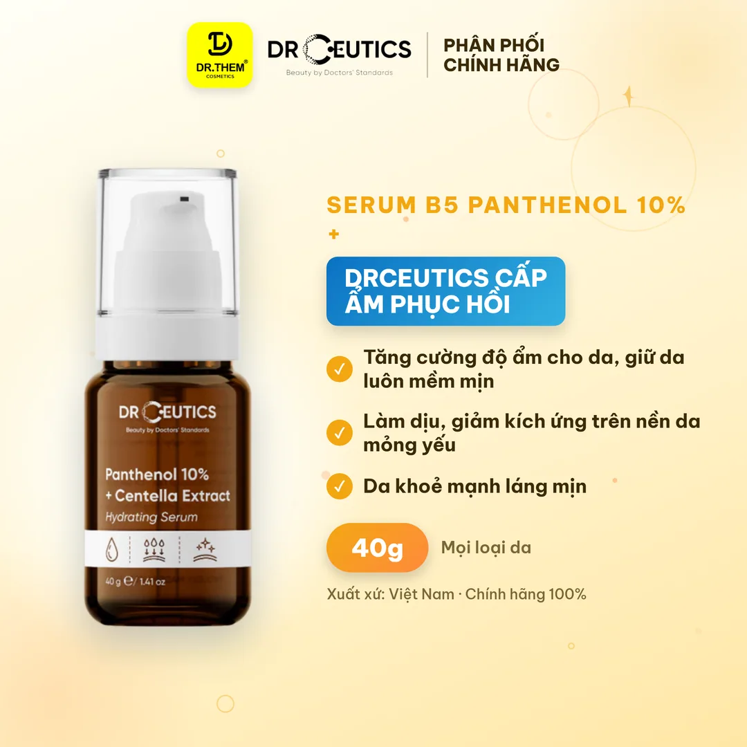 Serum B5 Panthenol 10% + Centella Extract DrCeutics Cấp Ẩm Phục Hồi Da 40g
