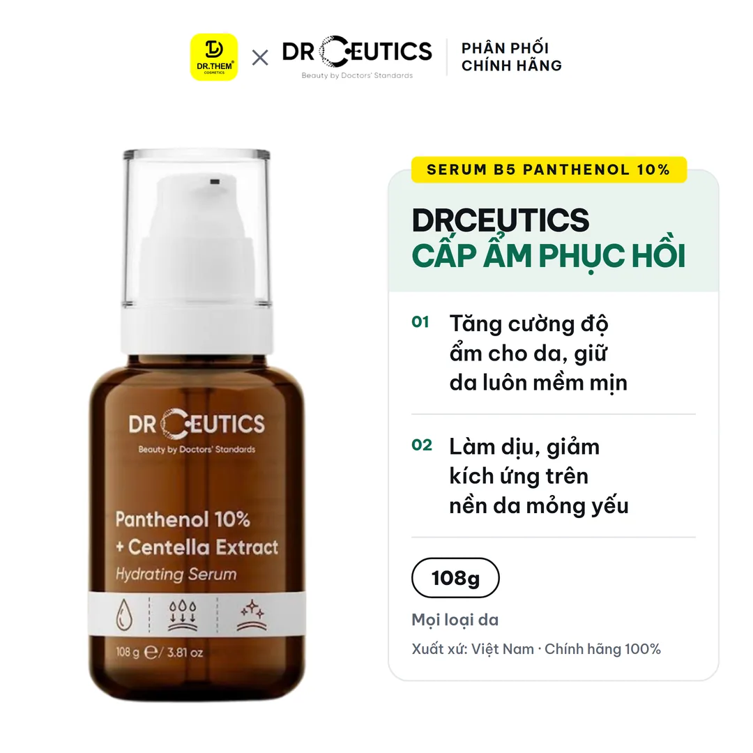 Serum B5 Panthenol 10% + Centella Extract DrCeutics Cấp Ẩm Phục Hồi Da 100g