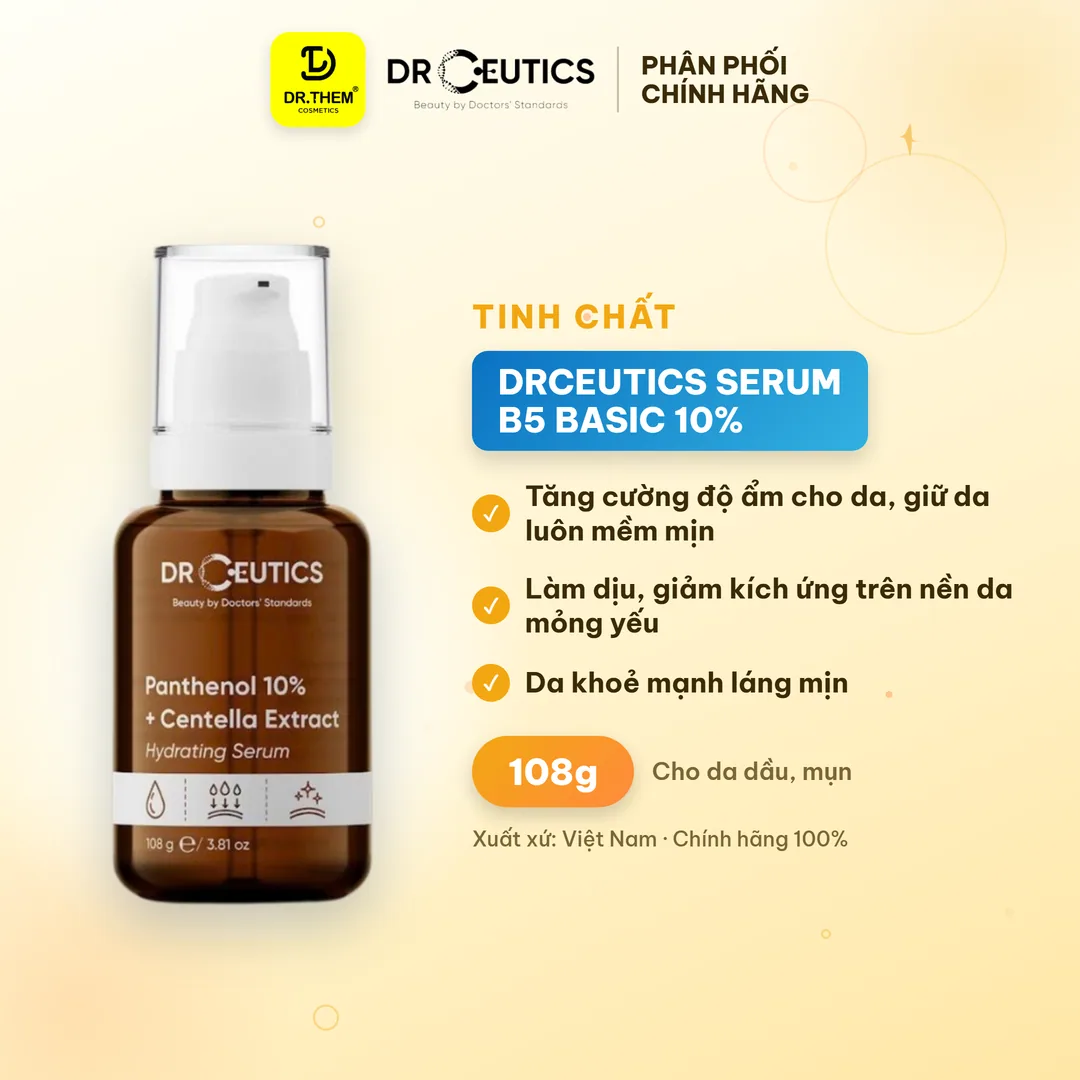 Tinh Chất DrCeutics Serum B5 Basic Và Dexpanthenol 10% Cấp Ẩm Hỗ Trợ Phục Hồi Làm Dịu Da Dầu Mụn 30g/40g/100g 5