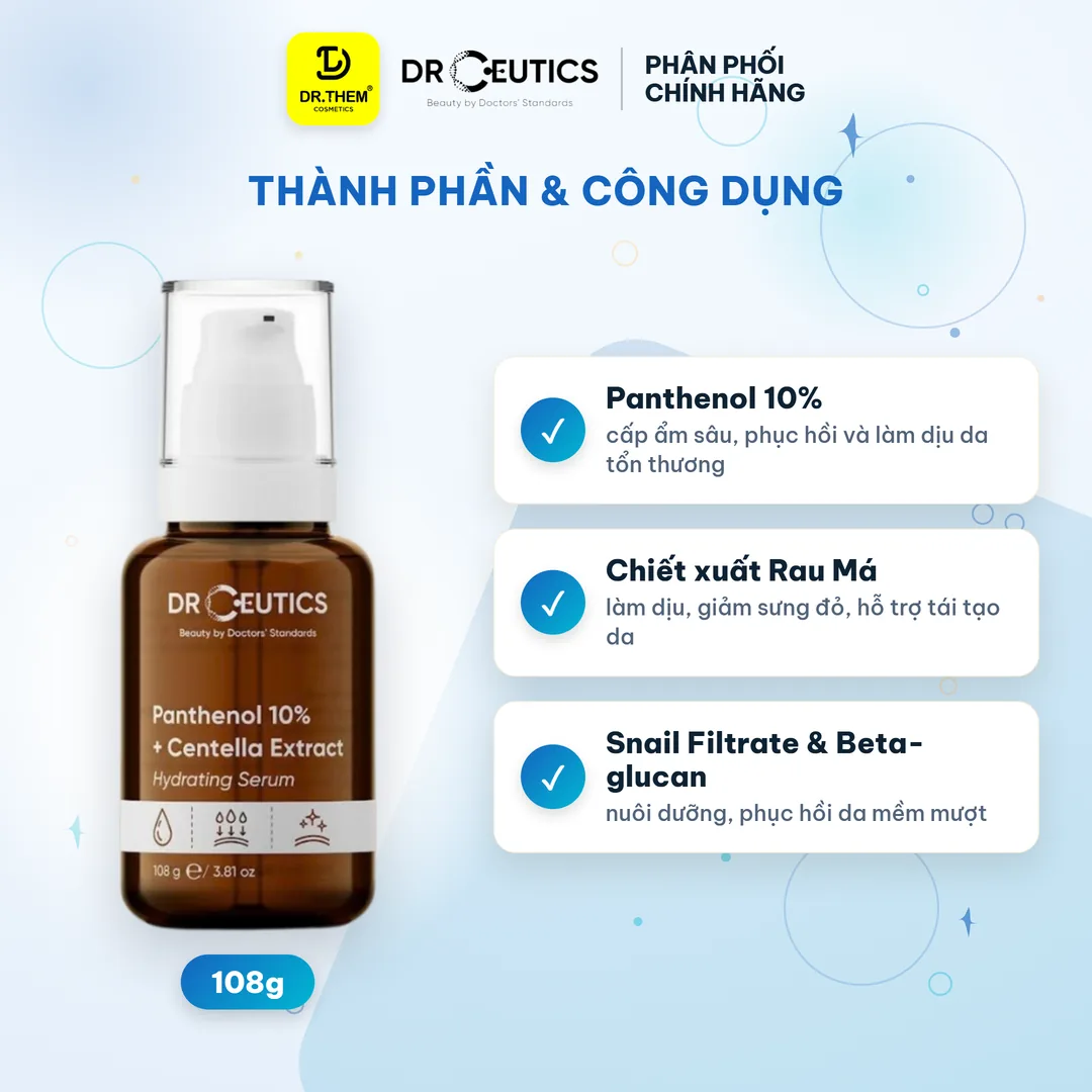 Serum B5 Panthenol 10% + Centella Extract DrCeutics Cấp Ẩm Phục Hồi Da 100g 2