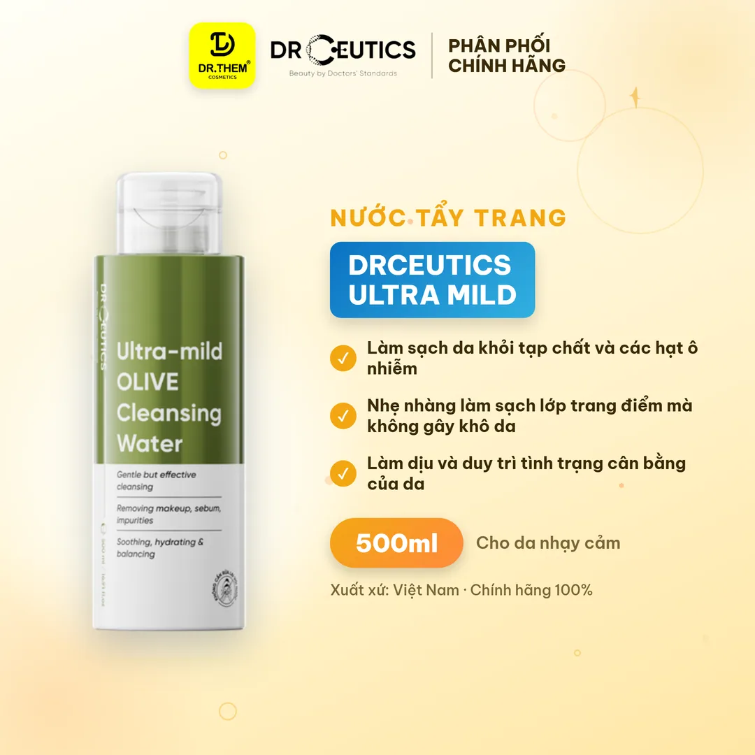 Nước Tẩy Trang Và Sữa Tẩy Trang DrCeutics Ultra Mild Gentle Olive Milky Micellar Làm Sạch Sâu Cho Mọi Loại Da 500ml 3