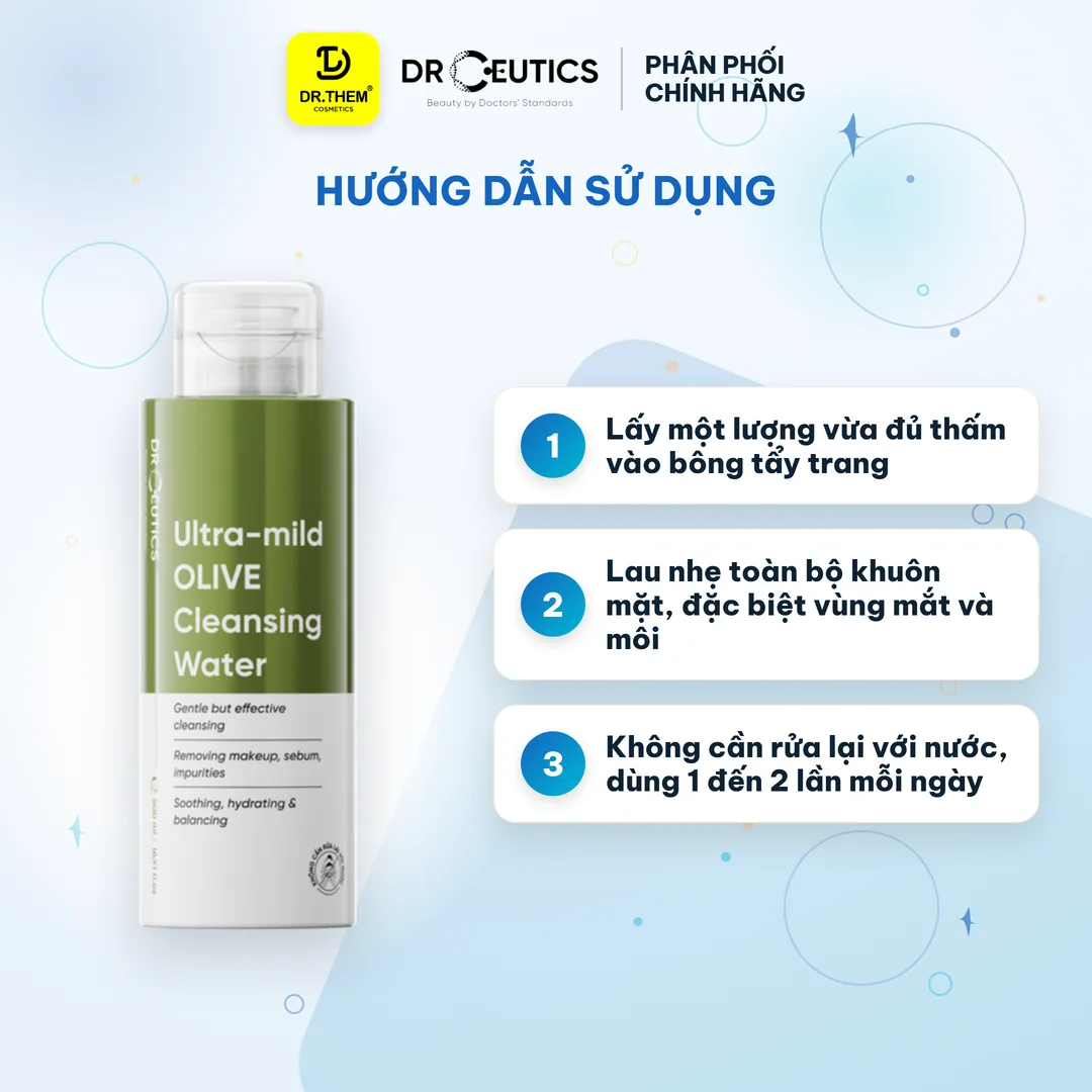 Nước Tẩy Trang Ultra-mild OLIVE DrCeutics Cho Mọi Loại Da, Da Nhạy Cảm 500ml 3