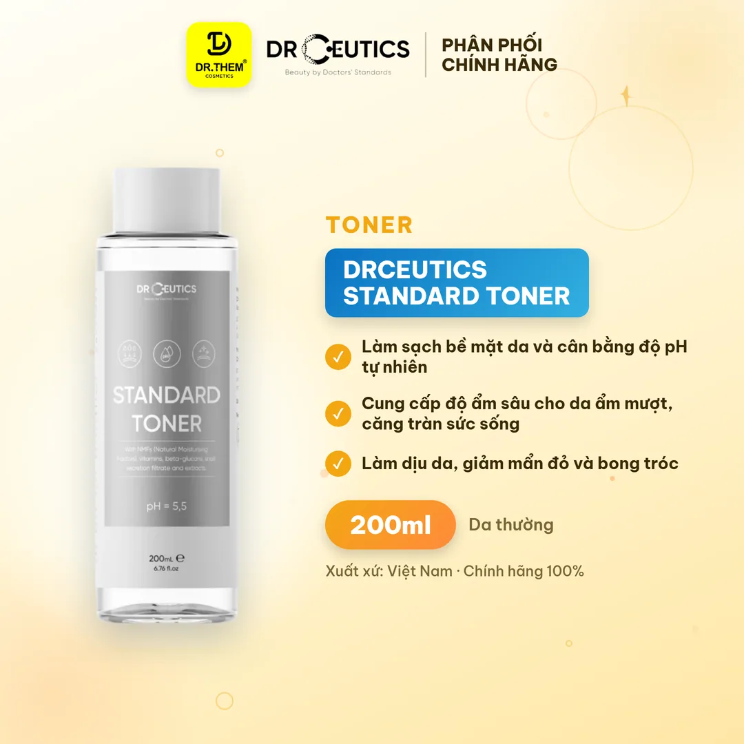 Toner DrCeutics Standard Toner Cấp Ẩm Làm Dịu Cân Bằng Da Cho Da Thường 200ml