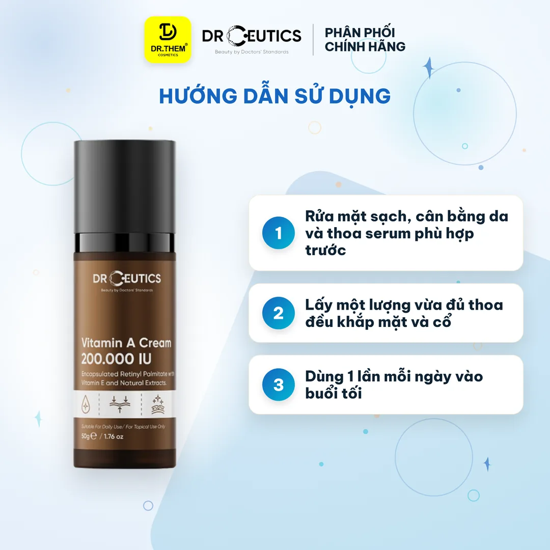 Kem Dưỡng Vitamin A 200.000 IU DrCeutics Trẻ Hoá Và Căng Mịn Da 50g 3