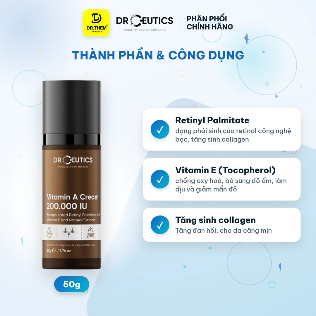 Kem Dưỡng Vitamin A 200.000 IU DrCeutics Trẻ Hoá Và Căng Mịn Da 50g 2
