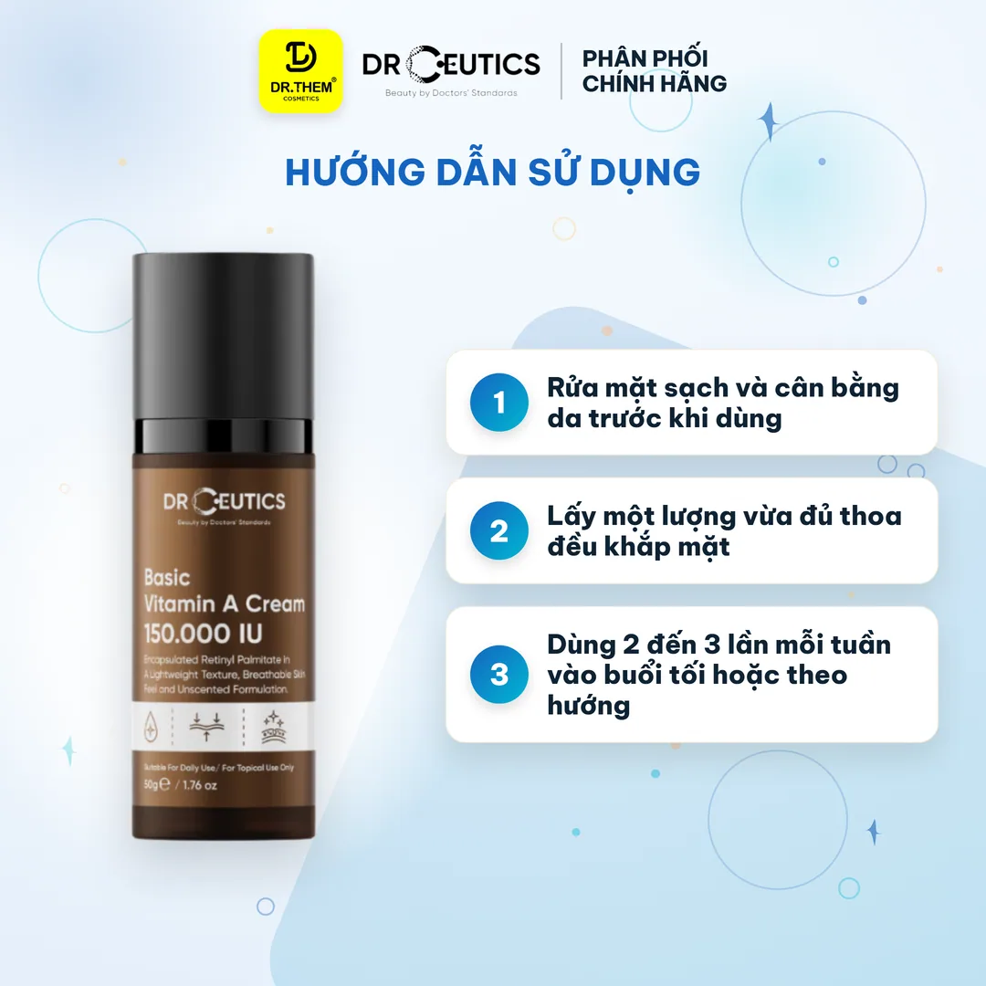 Kem Dưỡng DrCeutics Vitamin A Retinyl Palmitate Hỗ Trợ Trẻ Hóa Căng Mịn Da Cho Mọi Loại Da 35g 3