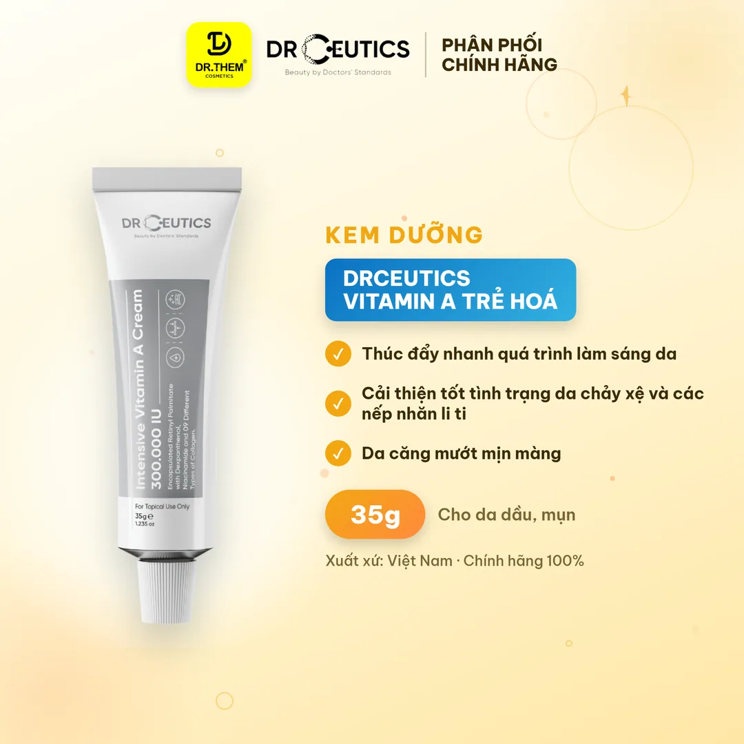 Kem Dưỡng DrCeutics Vitamin A Retinyl Palmitate Hỗ Trợ Trẻ Hóa Căng Mịn Da Cho Mọi Loại Da 35g 4