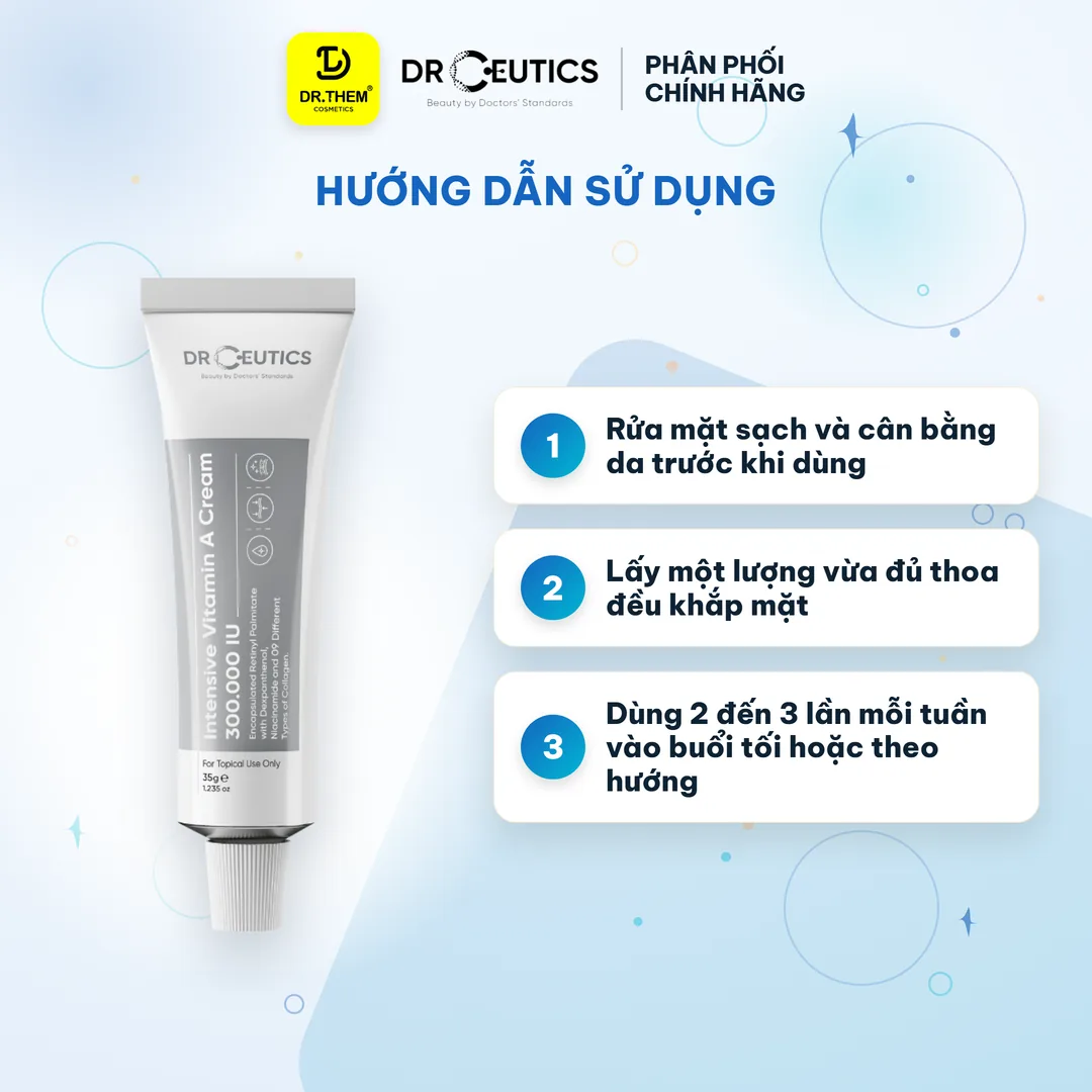 Kem Dưỡng Intensive Vitamin A Cream 300.000 IU DrCeutics Trẻ Hoá Căng Mịn Da 35g 3