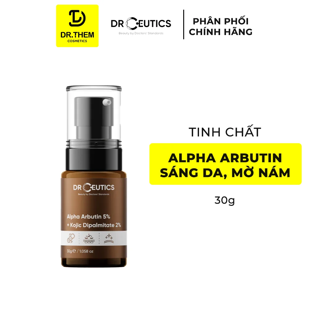 Serum DrCeutics Alpha Arbutin 5% Và Kojic Dipalmitate 2% Hỗ Trợ Làm Sáng Da Mờ Nám Cho Da Xỉn Màu 30g