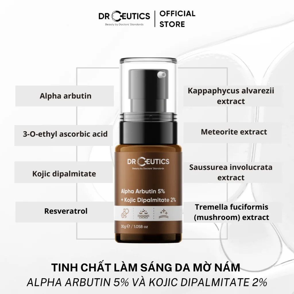 Serum DrCeutics Alpha Arbutin 5% Và Kojic Dipalmitate 2% Hỗ Trợ Làm Sáng Da Mờ Nám Cho Da Xỉn Màu 30g 3