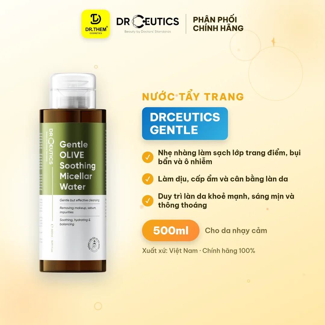 Nước Tẩy Trang Và Sữa Tẩy Trang DrCeutics Ultra Mild Gentle Olive Milky Micellar Làm Sạch Sâu Cho Mọi Loại Da 500ml 4