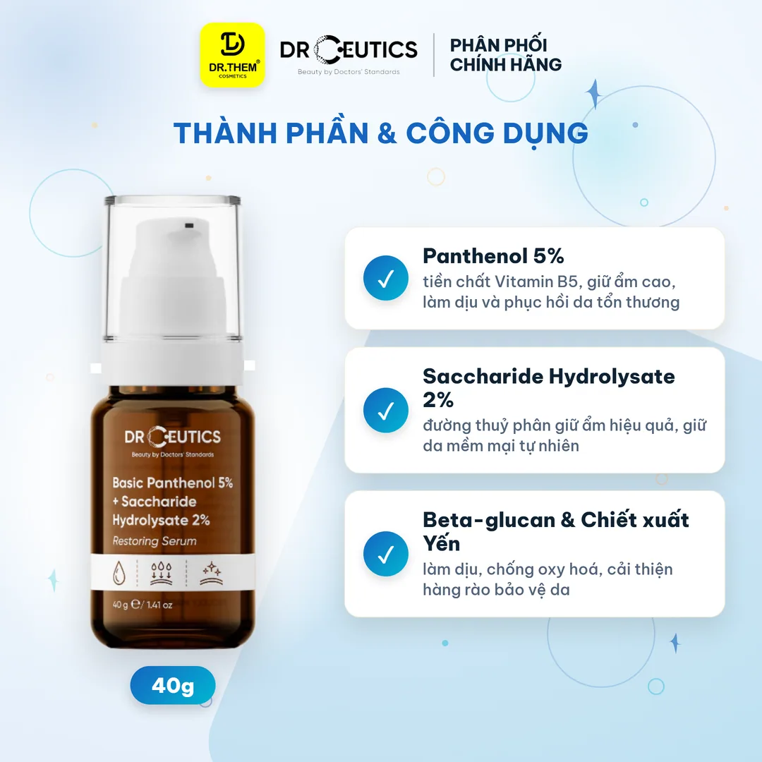 Tinh Chất B5 Basic Hydration 5% DrCeutics Cấp Ẩm Hỗ Trợ Phục Hồi Cho Da Dầu Mụn 40g 2