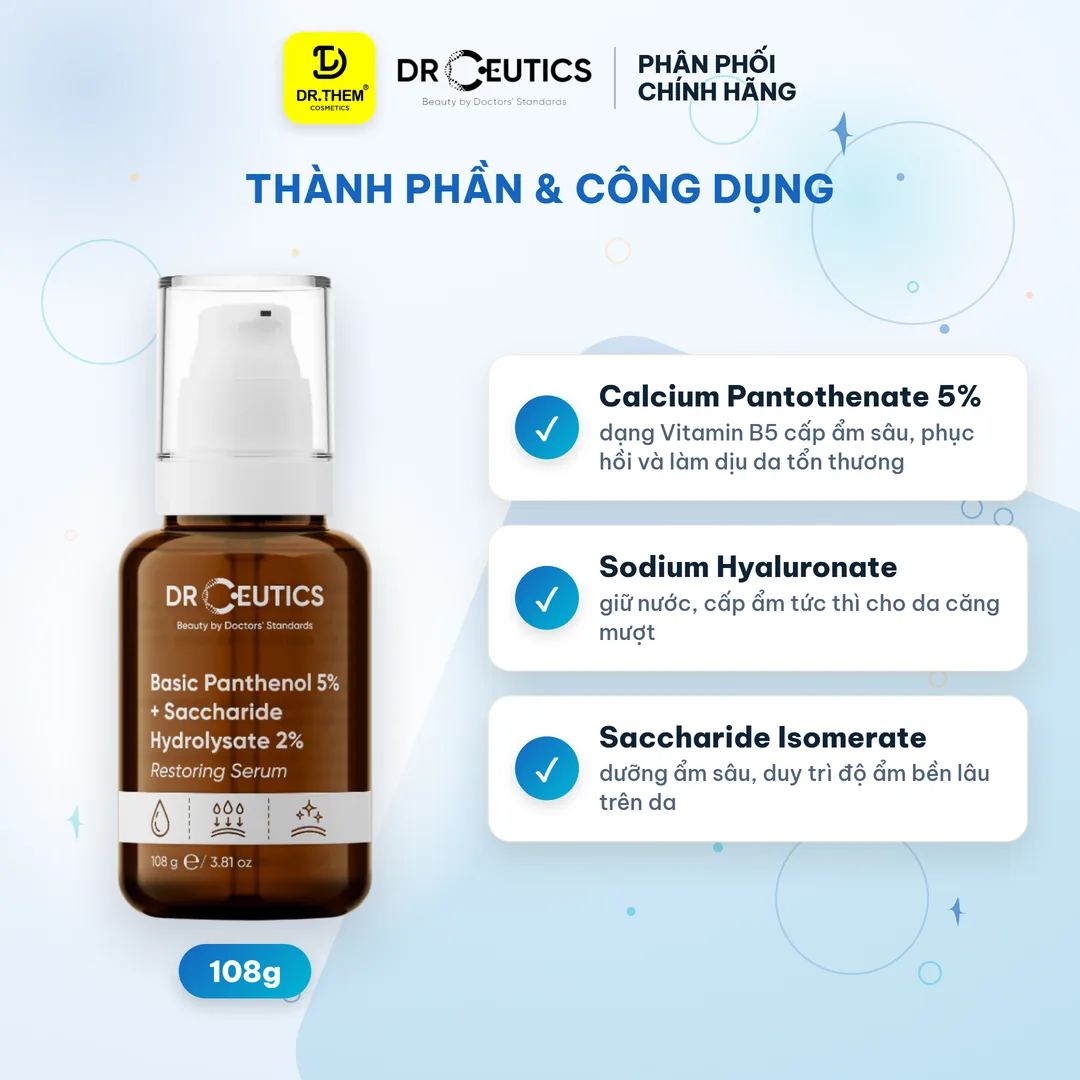 Tinh Chất B5 Basic Hydration 5% DrCeutics Cấp Ẩm Phục Hồi Cho Da Dầu Mụn 108g 2