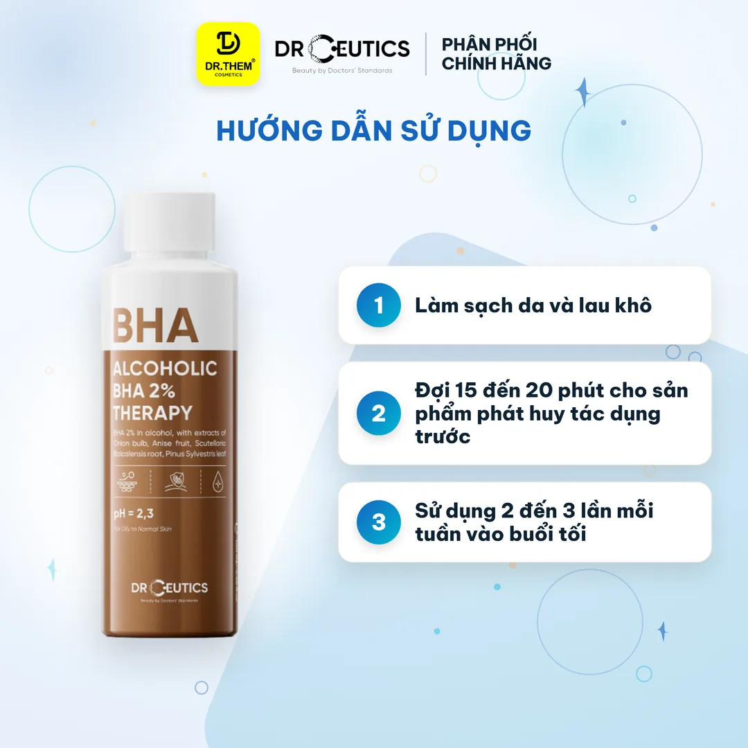 Toner Tẩy Tế Bào Chết BHA 2% Alcoholic Therapy DrCeutics Nền Cồn pH 2.3 100ml 3