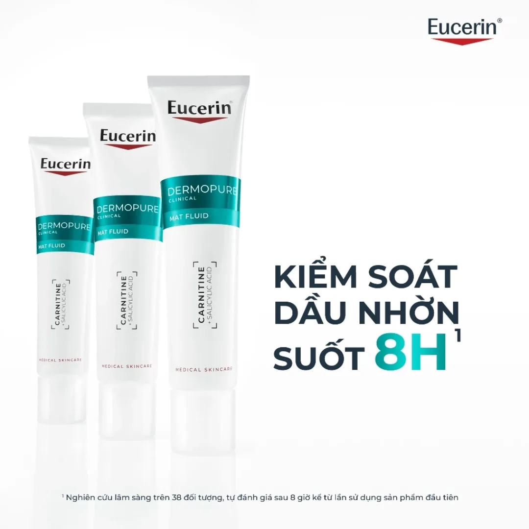 Kem Dưỡng Eucerin DermoPure Clinical Mat Fluid Kiềm Dầu Hỗ Trợ Giảm Mụn Mờ Thâm Cho Da Dầu Mụn 40ml 7