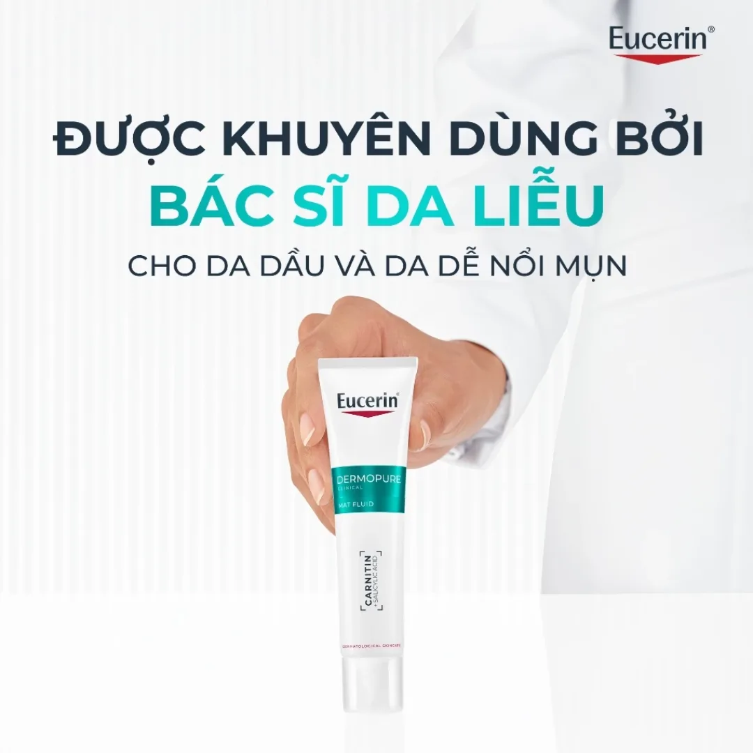 Kem Dưỡng Eucerin DermoPure Clinical Mat Fluid Kiềm Dầu Hỗ Trợ Giảm Mụn Mờ Thâm Cho Da Dầu Mụn 40ml 8