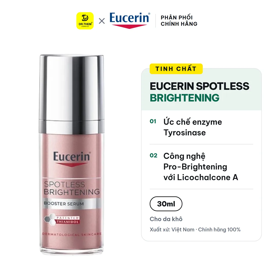 Tinh Chất Eucerin Spotless Brightening Booster Serum Thiamidol Dưỡng Sáng Da Hỗ Trợ Mờ Thâm Nám 30ml