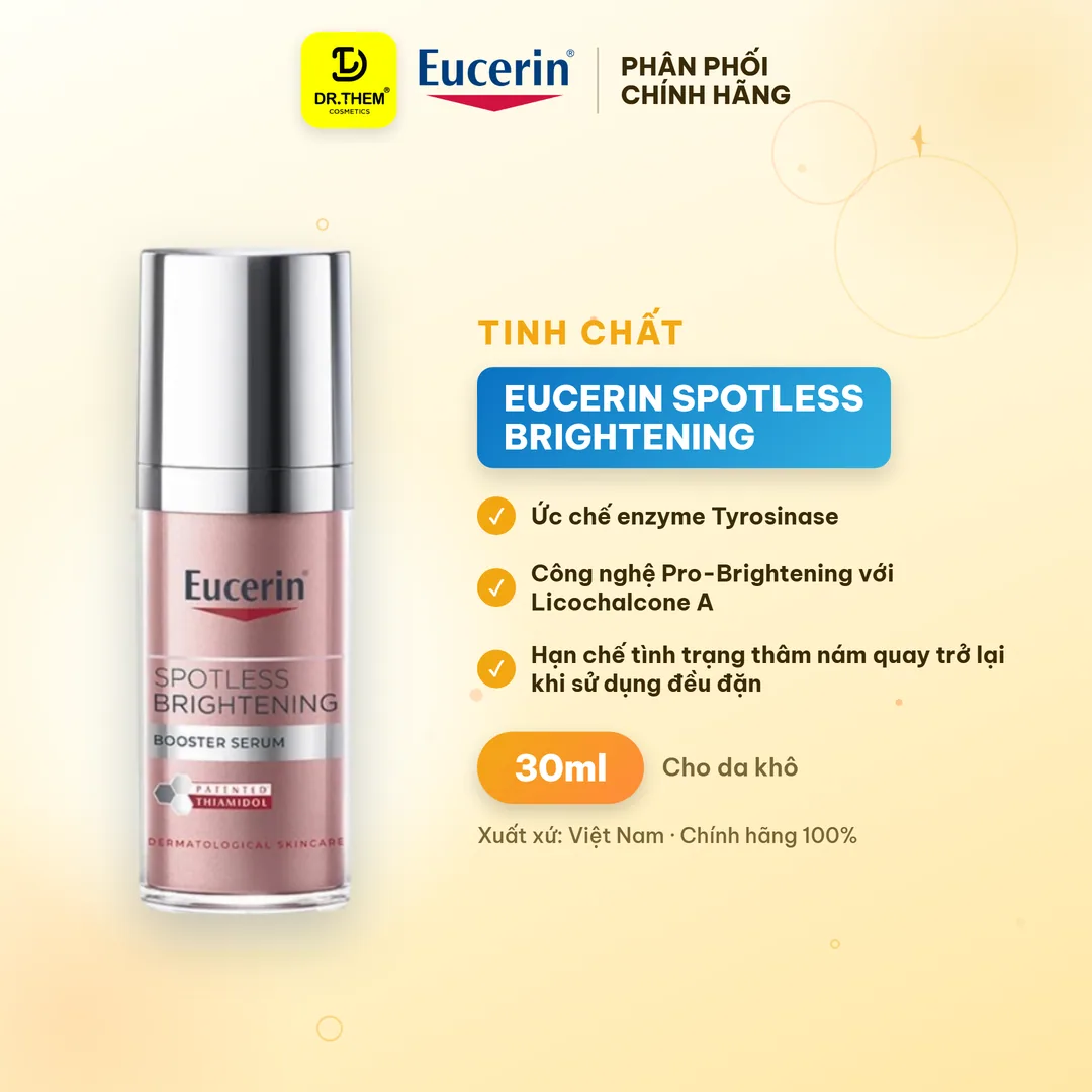 Tinh Chất Eucerin Spotless Brightening Booster Serum Thiamidol Dưỡng Sáng Da Hỗ Trợ Mờ Thâm Nám 30ml