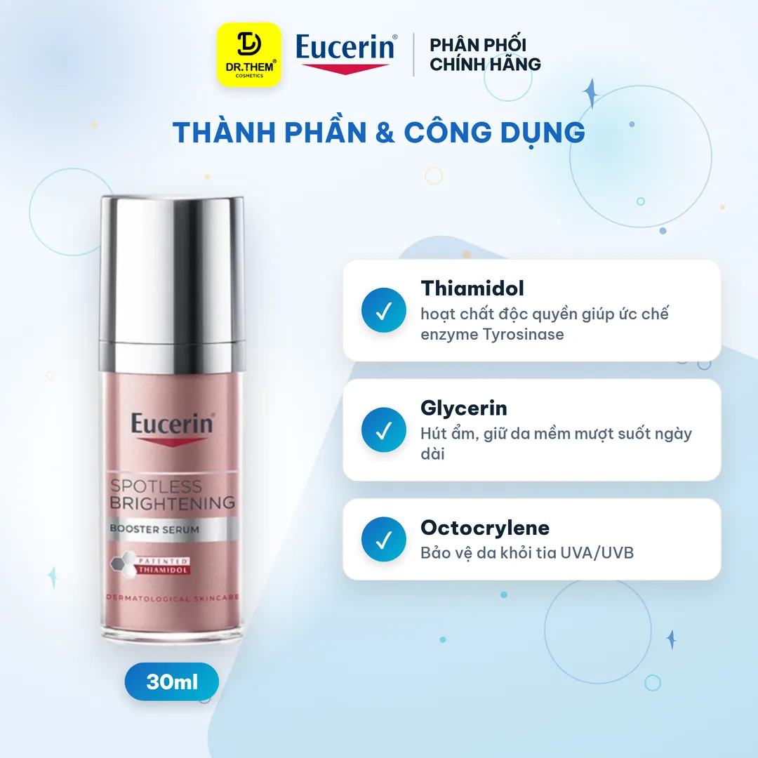 Tinh Chất Eucerin Spotless Brightening Booster Serum Thiamidol Dưỡng Sáng Da Hỗ Trợ Mờ Thâm Nám 30ml 6
