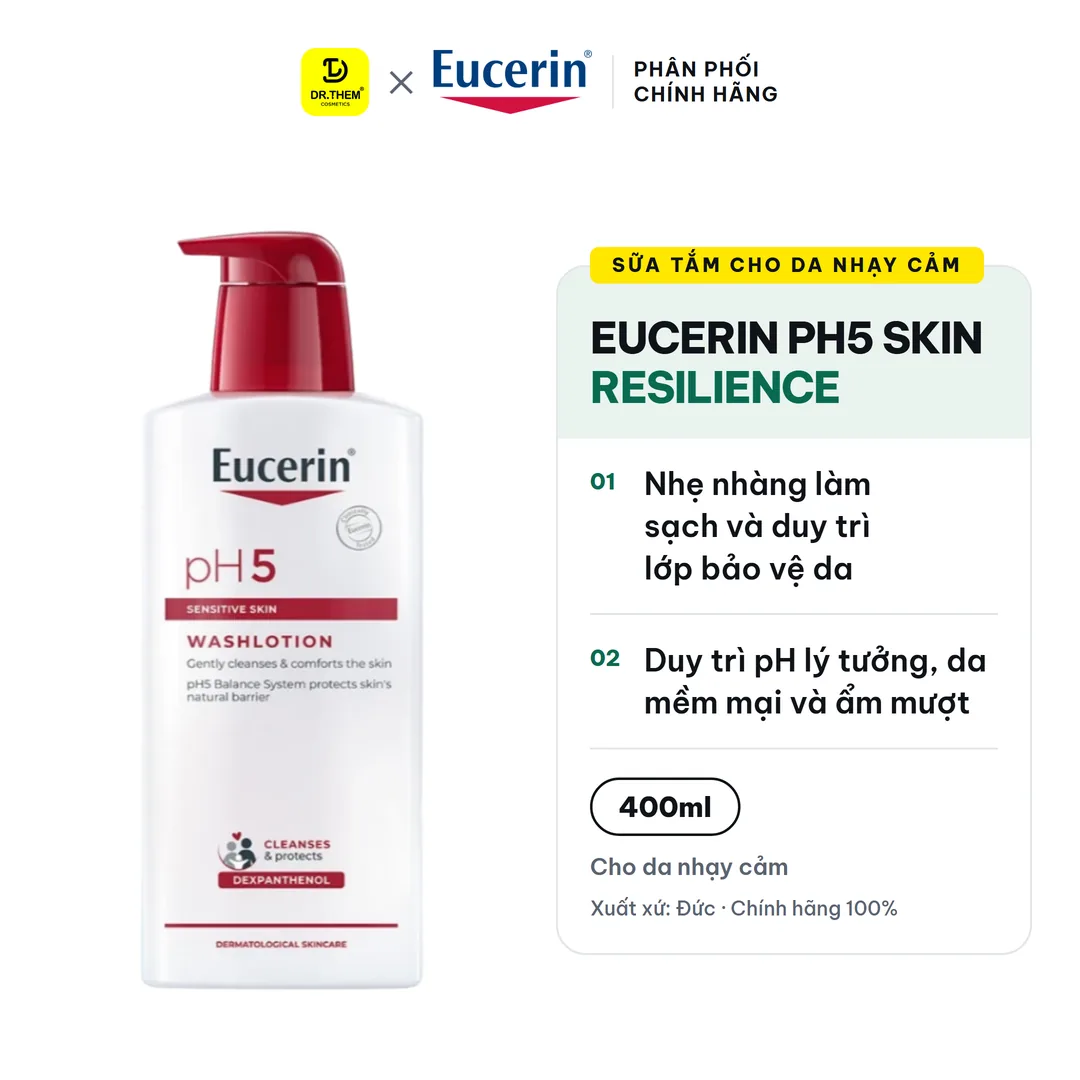 Sữa Tắm Cho Da Nhạy Cảm Eucerin pH5 Skin Resilience Washlotion 400ml