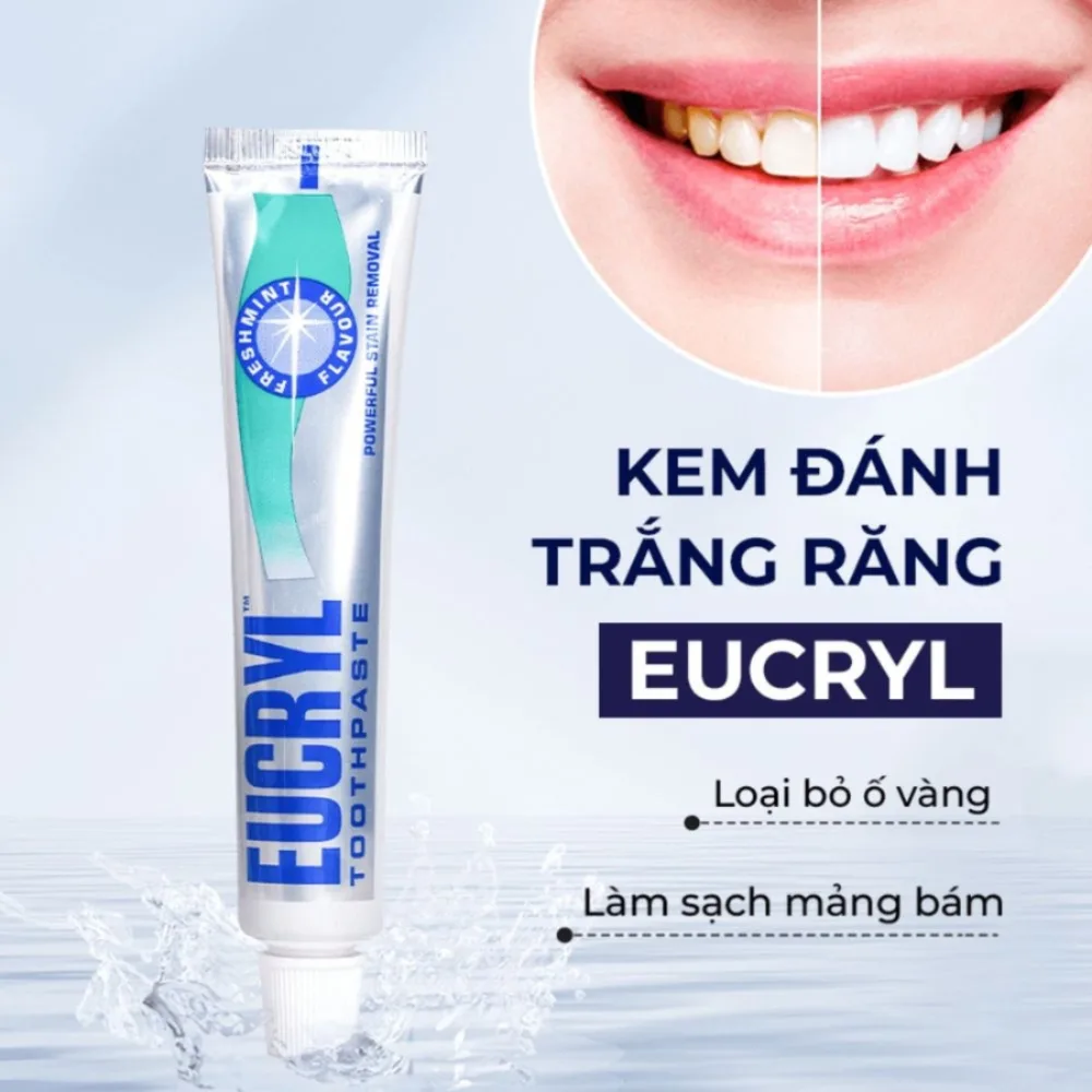Kem Đánh Răng Eucryl Tooth Paste Freshmint Làm Trắng Răng Ngăn Ngừa Cao Răng Hương Bạc Hà 62g 4