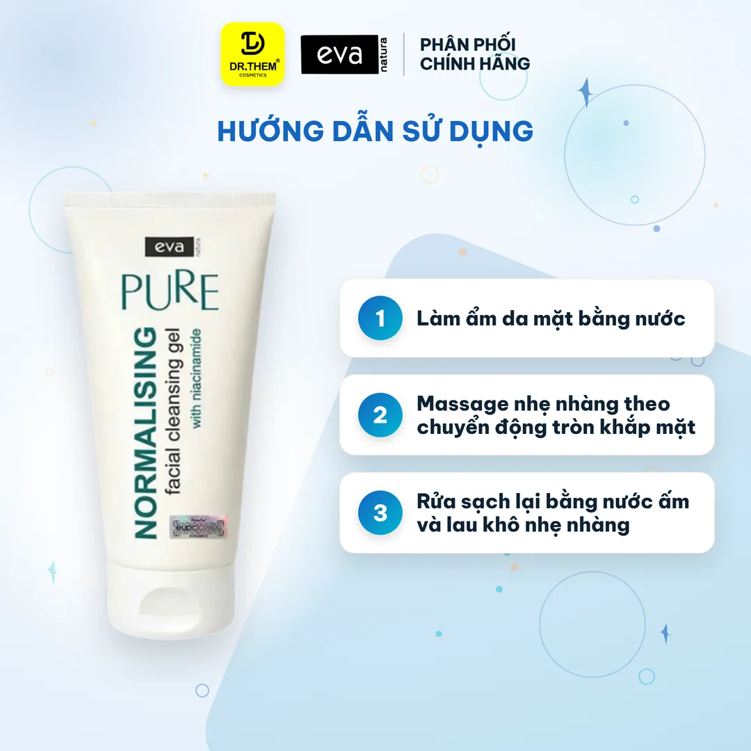 Gel Rửa Mặt Eva Natura Pure Chứa Niacinamide Và 8 Thảo Dược Làm Sạch Kiểm Soát Dầu Cho Da Dầu Mụn 150ml 4