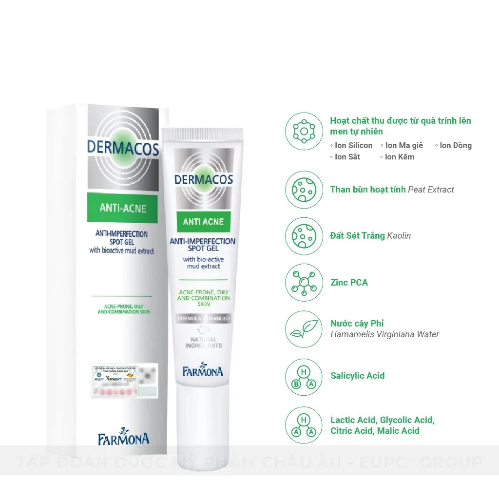 Gel Chấm Mụn Farmona Dermacos Anti Acne Imperfection Spot Gel Chứa Bùn Hoạt Tính Hỗ Trợ Giảm Mụn 15ml 6