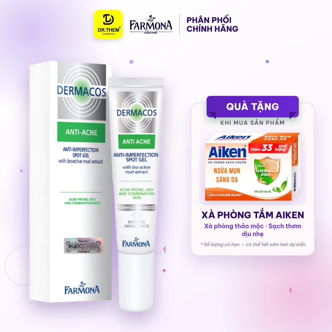Gel Chấm Mụn Farmona Dermacos Anti Acne Imperfection Spot Gel Chứa Bùn Hoạt Tính Hỗ Trợ Giảm Mụn 15ml