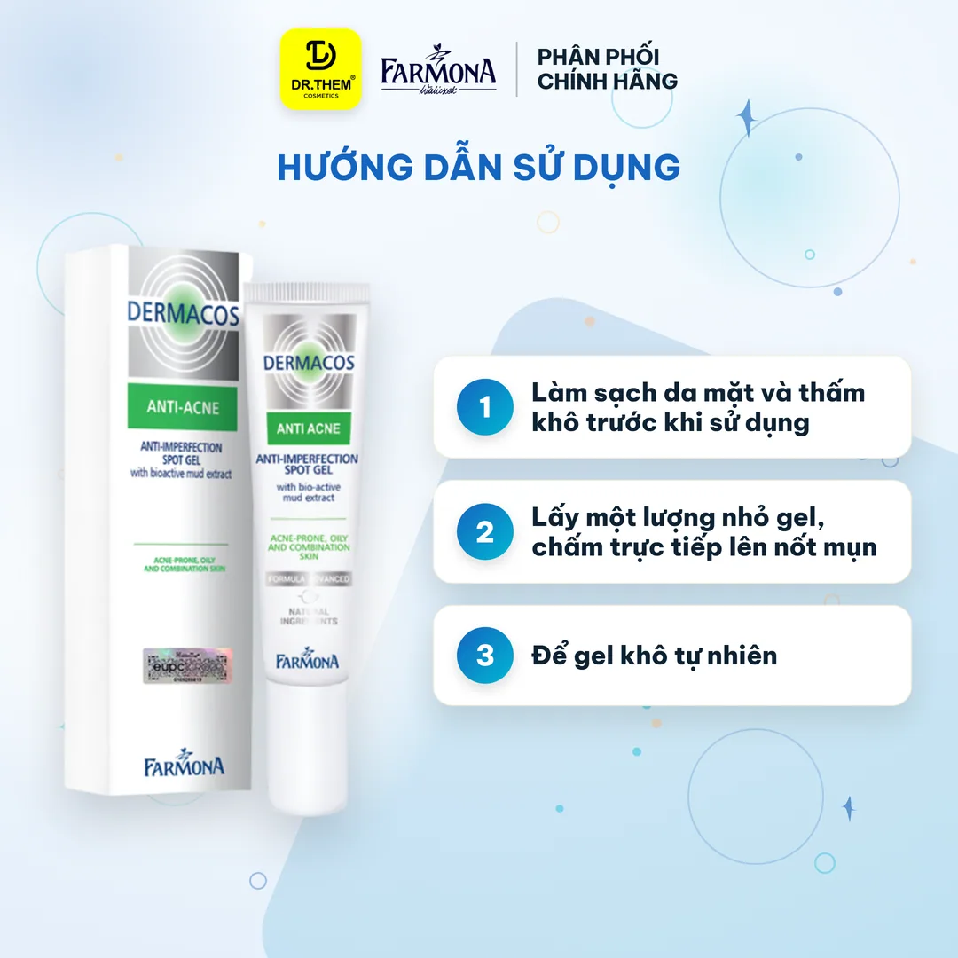 Gel Chấm Mụn Farmona Dermacos Anti Acne Imperfection Spot Gel Chứa Bùn Hoạt Tính Hỗ Trợ Giảm Mụn 15ml 5
