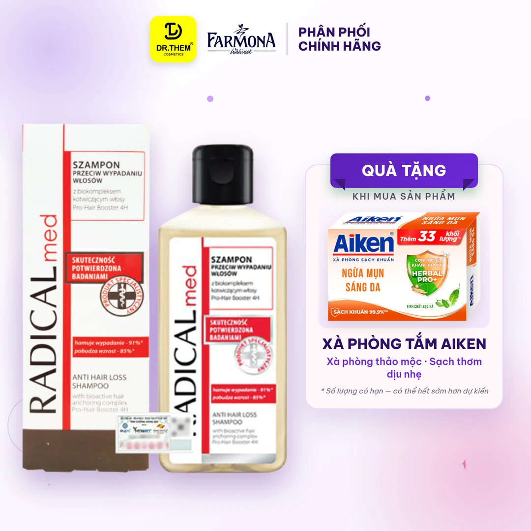 Dầu Gội Farmona Radical Med Anti Hair Loss Shampoo Hỗ Trợ Giảm Rụng Tóc Chắc Khỏe Tóc 100ml