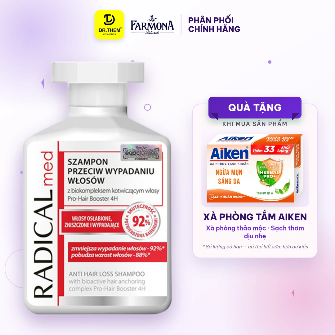 Dầu Gội Farmona Radical Med Anti Hair Loss Shampoo Hỗ Trợ Giảm Rụng Tóc Chắc Khỏe Tóc 300ml