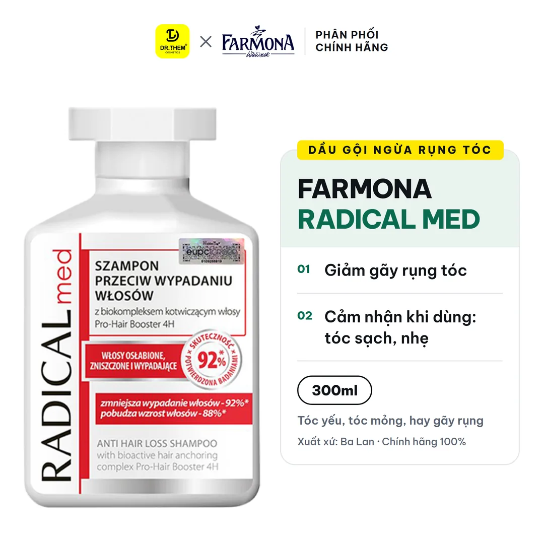 Dầu Gội Farmona Radical Med Anti Hair Loss Shampoo Hỗ Trợ Giảm Rụng Tóc Chắc Khỏe Tóc 300ml 2