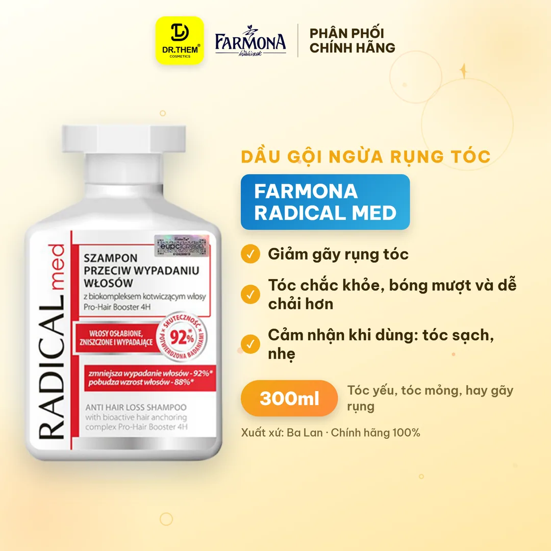 Dầu Gội Farmona Radical Med Anti Hair Loss Shampoo Hỗ Trợ Giảm Rụng Tóc Chắc Khỏe Tóc 300ml