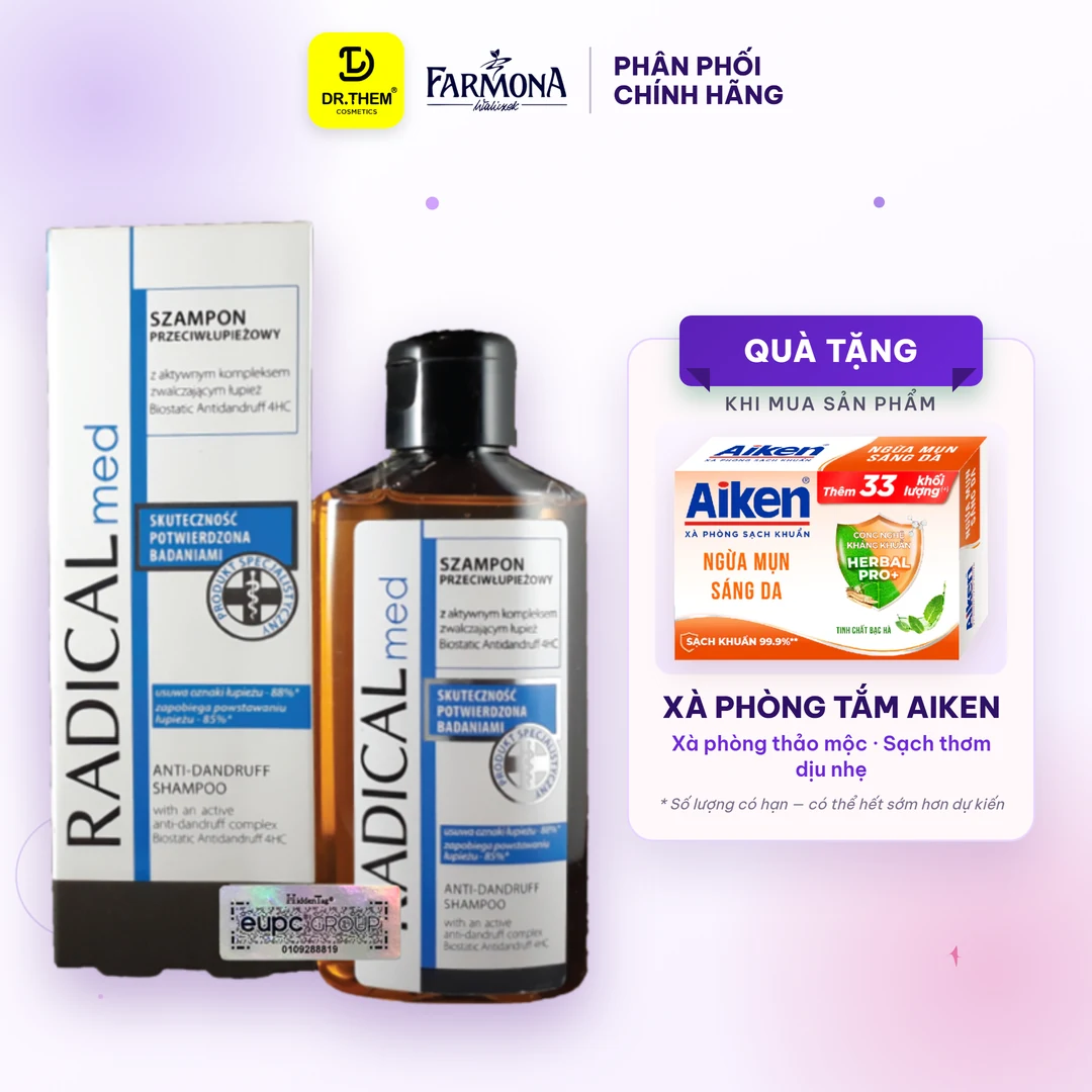 Dầu Gội Farmona Radical Med Anti Dandruff Shampoo Hỗ Trợ Giảm Gàu Làm Dịu Da Đầu 100ml