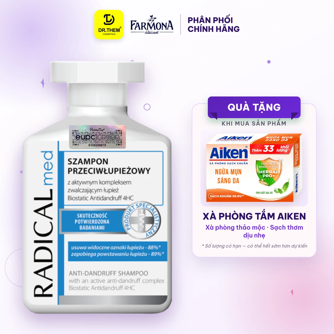 Dầu Gội Farmona Radical Med Anti Dandruff Shampoo Hỗ Trợ Giảm Gàu Làm Dịu Da Đầu 300ml