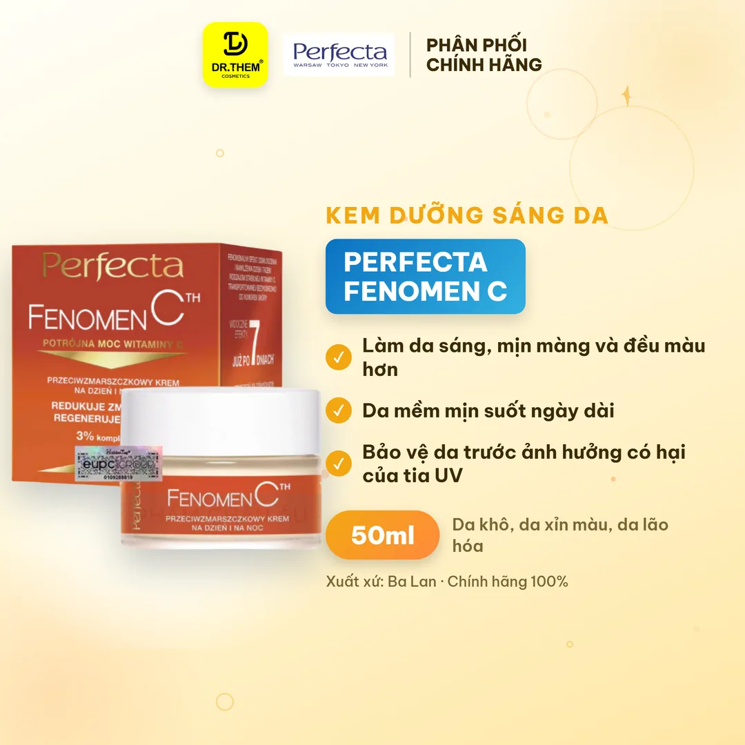 Kem Dưỡng Perfecta Fenomen C Glebokie Nawilzenie Sáng Da Dưỡng Ẩm Sâu Ngày Đêm Cho Da Khô Xỉn Màu 50ml