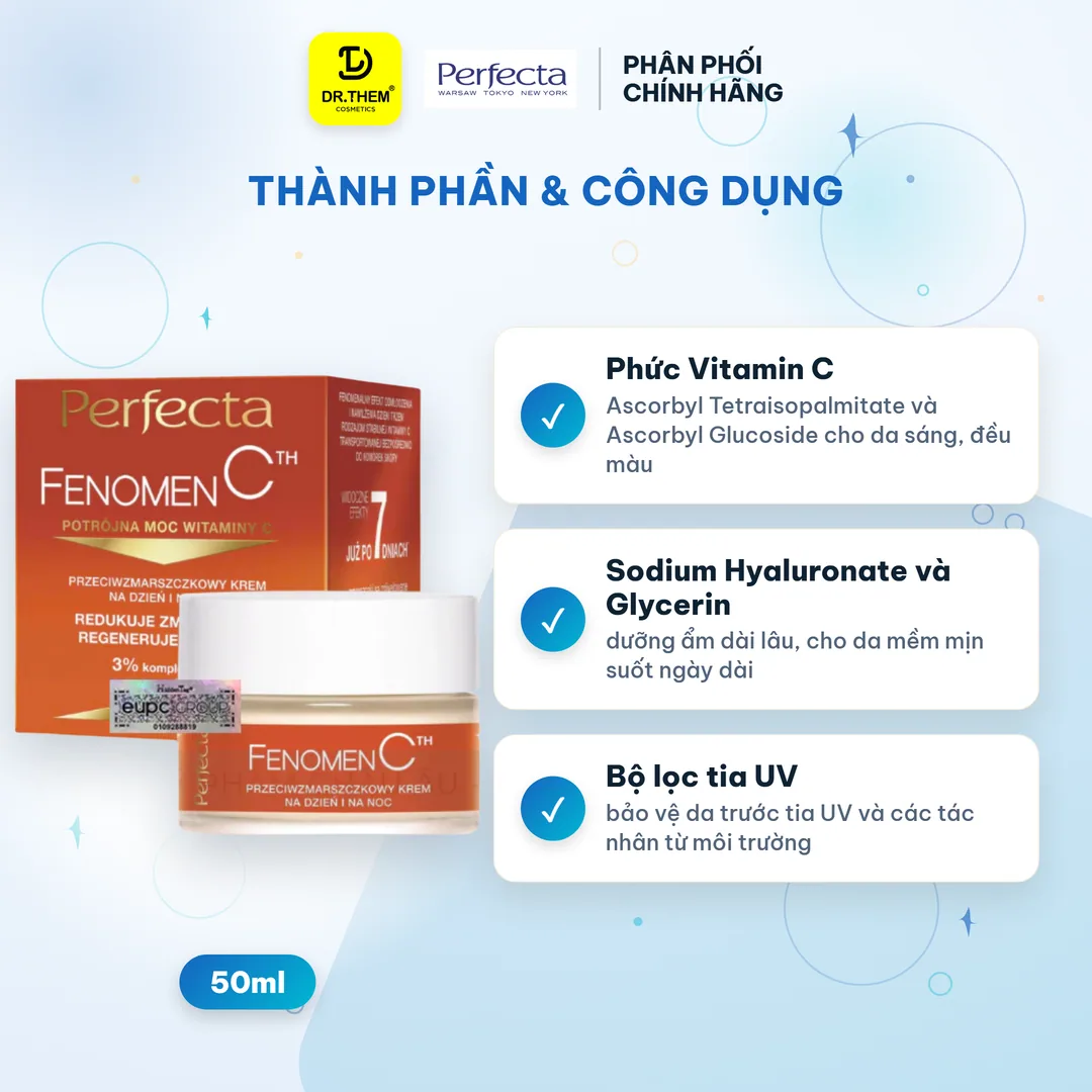 Kem Dưỡng Perfecta Fenomen C Glebokie Nawilzenie Sáng Da Dưỡng Ẩm Sâu Ngày Đêm Cho Da Khô Xỉn Màu 50ml 5