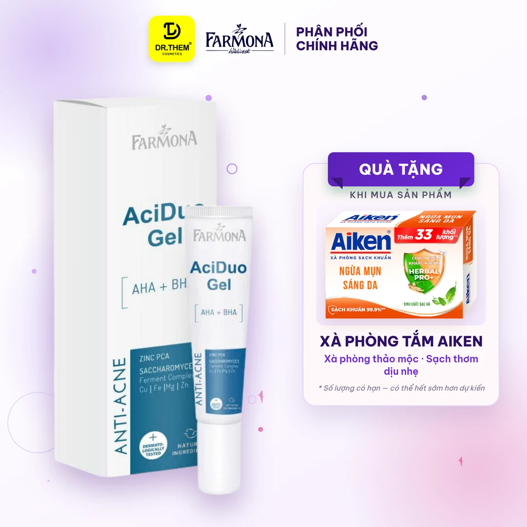 Gel Chấm Mụn Farmona AciDuo AHA BHA Zinc Hỗ Trợ Giảm Mụn Trứng Cá Làm Sạch Lỗ Chân Lông Cho Da Dầu 15ml