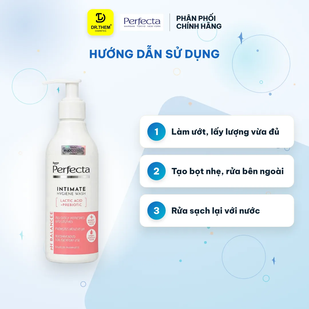 Dung Dịch Vệ Sinh Phụ Nữ Perfecta Intimate Hygiene Wash pH Balance Prebiotics Dịu Nhẹ Dùng Hằng Ngày 200ml 4