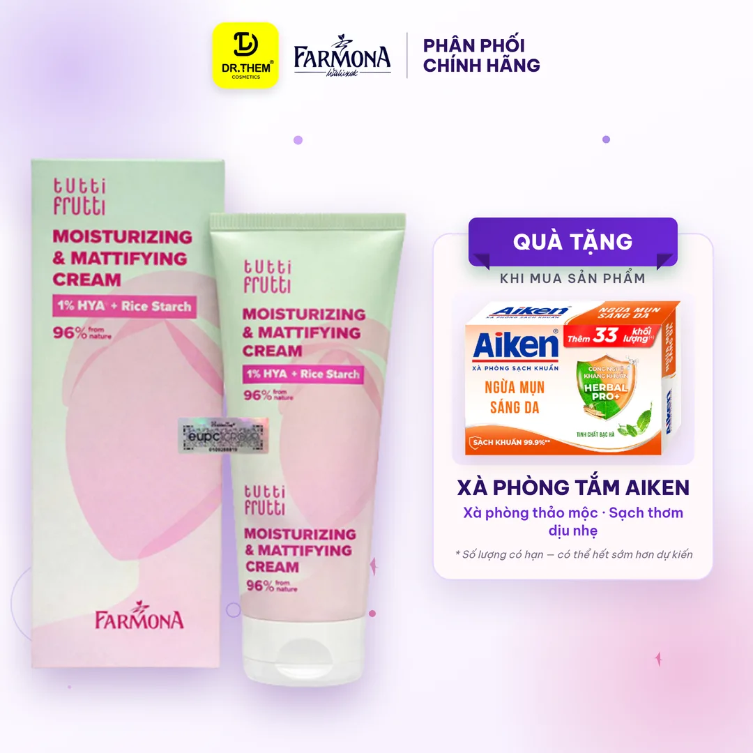 Kem Dưỡng Ẩm Farmona Tutti Frutti Moisturizing & Mattifying Cream Cấp Ẩm Cân Bằng Giảm Bóng Nhờn Cho Da Dầu Da Mụn 50ml